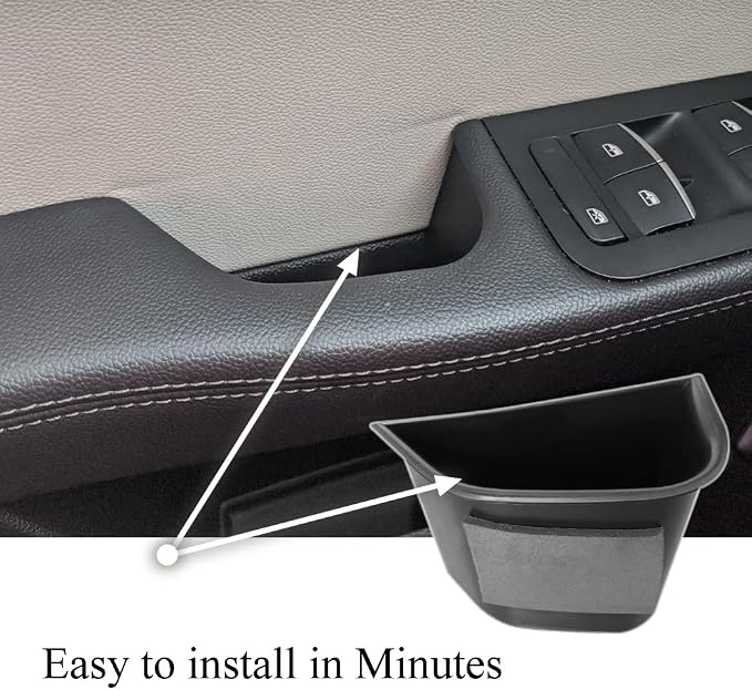 Front Row Door Side Storage Box Compatible with Alfa Romeo Giulia Sedan 2017-2023 Armrest Phone Container Door Organizer Handle Pocket ABS Tray Inserts Glove Pallet