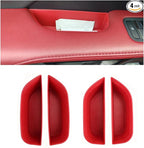 Door Handle Storage Box fit for Lexus RX 2023 2024 2025 2026 Accessories Car Pocket Organizer (4PCS Black TPE Storage Box-4 Door) (red)
