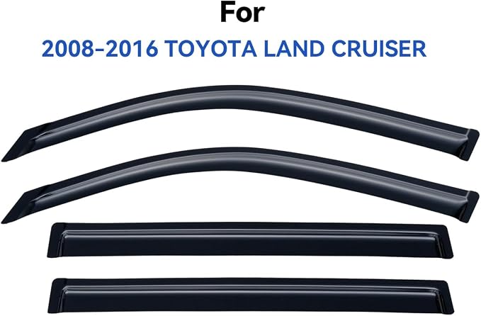 Window Visors Rain Guards for 2008-2016 Toyota Land Cruiser, Out-Channel Window Vent Wind Deflectors Visors Shades