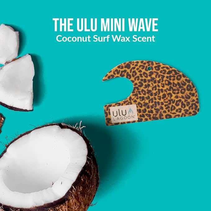 Hanging Car Air Freshener | Tropical Beach Coconut Surf Wax Scent Mini Wave | Long Lasting Car Freshener, Closet and Beyond | Made In USA | 3 Pack (Wild)