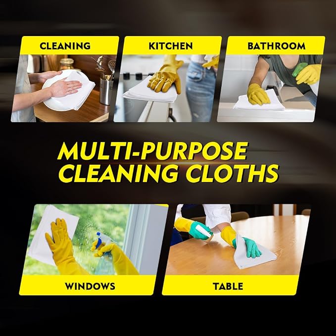 White Microfiber Cleaning Cloth 150 Pack, 12.5 x 12.5 inch Microfiber Towels for Car Washing Cleaning Rags for Car, Kitchen, and Window