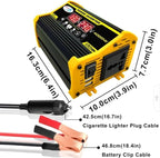 High-Power Peak 4000W DC to AC Power Inverter – 12V to 110V/220V Converter with Dual USB Ports, Universal AC Outlet, LED Display for Cars, Trucks, RVs, and Home Backup (110V)