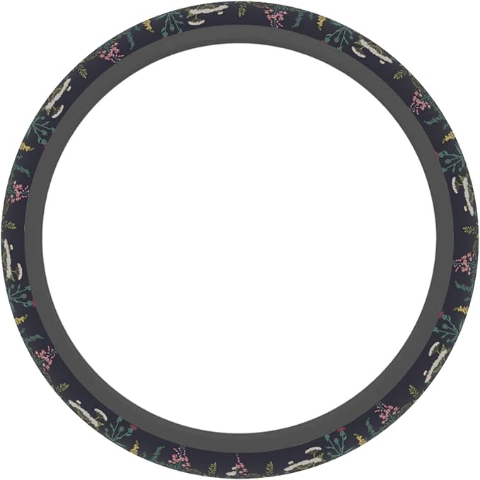 Wildflower Car Steering Wheel Cover for Women Men, Non-Slip Steering Wheel Protector, Universal 14"-15" Fit for Cars, SUVs, Trucks (Wild Flowers)