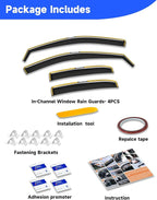 in-Channel Window Rain Guards Fit for Dodge Durango 2011-2026,Extra Durable Visors Vent Visors Window Deflector Vent Shades Car Accessories -4 pcs