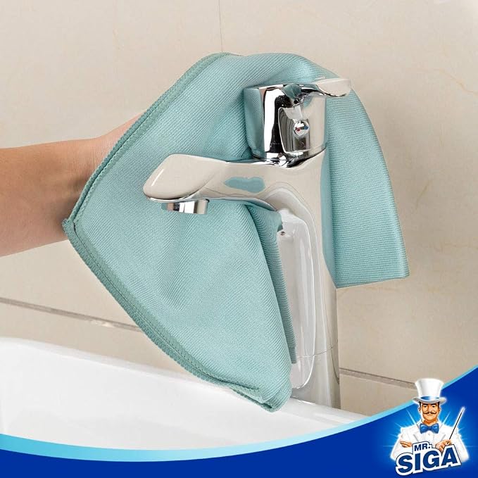 MR.SIGA Ultra Fine Microfiber Cloths for Glass, Pack of 12, 35 x 40cm 13.7" x 15.7"