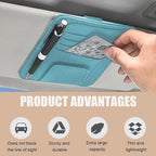 2 PCS Car Sun Visor Organizer, Small Auto Visor Organizer and Storage, Registration and Document Holder for Sunglasses, Card, Pen, Driver License, Car Accessories (Blue)