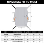 Half Car Cover Sedan, Top Cover for Snow with Cotton Liner, Hail Protector Car Cover Waterproof All Weather for Snow, Sun,Rain,Dust,Fit Compact/Small Sedan M