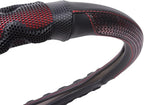 car Steering Wheel Cover Faux Leather Massage Universal fit 3D Honeycomb Hole Anti-Slip Sporty 15 Inches (Red with Black)