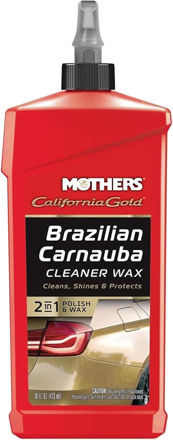 California Gold Brazilian Carnauba Cleaner Wax, 16 oz. (05701) | Cleans & Waxes in One Step, Removes Oxidation & Swirls, Premium Carnauba Shine & Protection for All Paint Finishes