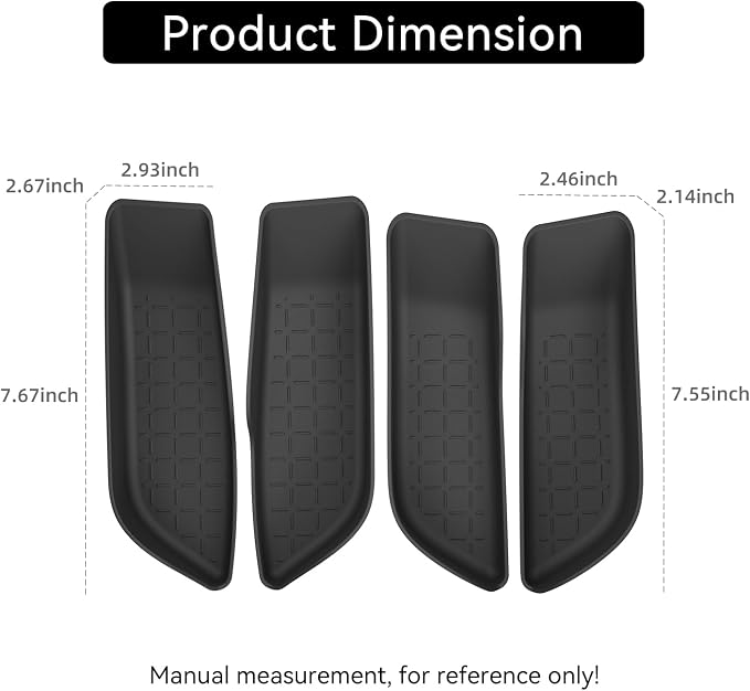 4Pack Door Side Storage Box for Toyota RAV4 2026 | Front & Rear Door Storage Organizer Boxes,TPE Interior Accessories