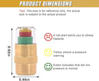 ZIMISI 12PCS Car Tire Pressure Monitor Valve Stem Caps, 2.4Bar 36PSI Tire Pressure Monitoring Caps, 3-Color Eye Alert Valve Stem Caps Sensor Indicator for Cars, SUVs, Trucks, Motorcycles (Gold)