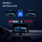 Portable Wireless Carplay Car Stereo, 7 inch HD Touchscreen for All Vehicles,with Apple CarPlay & Android Auto with Backup Camera/Mirror Link/Voice Control/Bluetooth/GPS/AUX/FM Satellite Radio