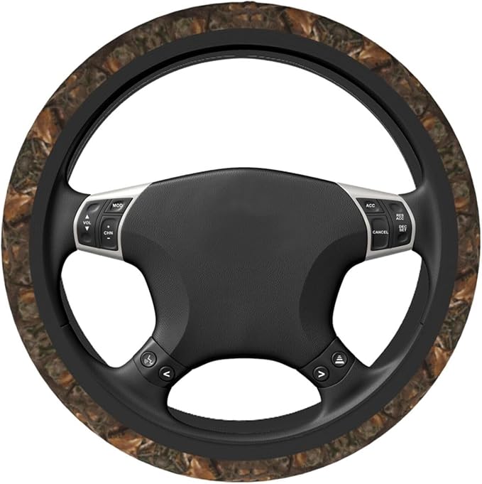 Camouflage Camo Hunting Tropical Jungle Steering Wheel Cover Car Accessories Cute for Women Girls Girly Universal 15 Inch Neoprene Auto Interior Decor Anti Slip Car Truck Protector