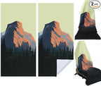 2 Pack Car Seat Towel Covers Athletic Running Towel Performance Microfiber Post Workout Sweat Washable Cover Non Slip for Seat Outdoor Sport (Yosemite)
