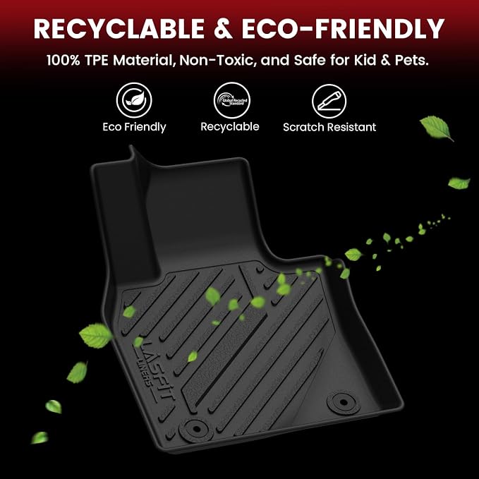 Floor Mats & Cargo Liner for Mazda 3 Hatchback 2019-2026 (Not Fit Sedan) All Weather TPE Custom Fit Automotive Front & Rear 2 Row Car Liners and Trunk Mat Full Set Accessories, Black