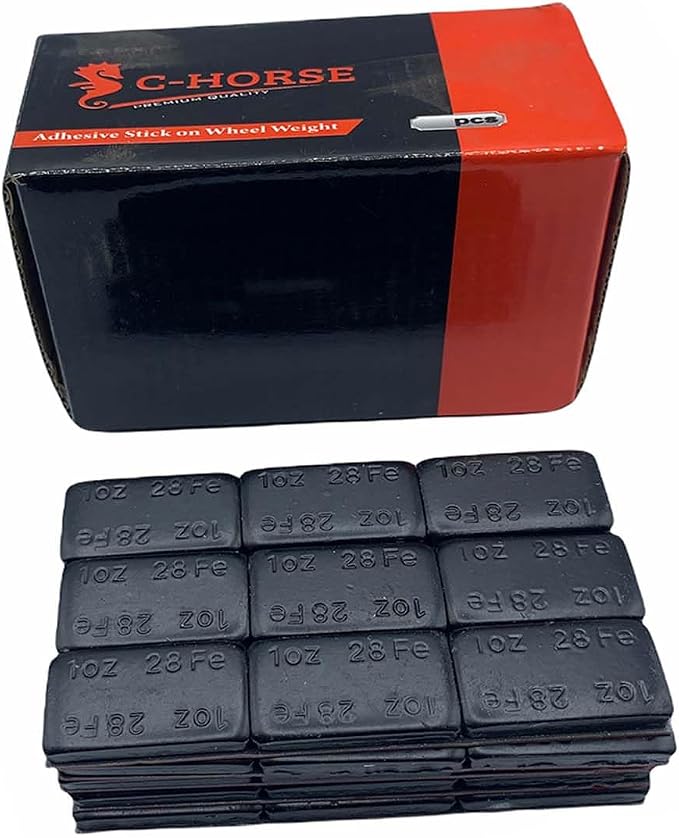 1080Pcs Stick On Wheel Weights - 1.00-Ounce, Black Colored Coating, Red Adhesive Tape - Professional Quality Tire Balancer Stickers - Durable Car, Vehicle, Automobile Accessories, Parts