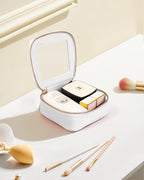 Clear Makeup Bags for Beach,Small Clear Makeup Bag for Purse,Mini Makeup Pouch Purse Organizer Fit Carry-on Travel Essentials,Cute Car Cosmetic Bags for Car Accessories for Women (Mini-White)