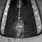 3 Row Bling Diamond Car Mats Shining Carpet Rhinestones Sparkly Glitter Floor Mats Anti-Slip PVC Heel Pad Universal for Automotive SUV,Sedan,Van, 3rd Row 2 Rear for Girl Women, Black Silver