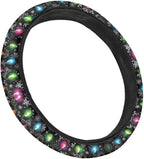 Christmas Steering Wheel Covers Xmas Lights Print Car Steering Wheel Cover Universal Fit Almost Car Non-Slip Steering Wheel Covers Soft Sweat Absorbing Steering Wheel Protector Cover