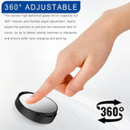 2PCS Blind Spot Mirror, Rear View Mirror Accessories, 2" Round HD Glass Convex 360° Wide Angle Rear View Mirror with ABS Housing, Adjustable Adhesive Side Rearview for Most Vehicles (Black)