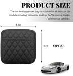 2 PCS Car Side Pocket Organizer, Leather Adhesive Auto Side Seat Back Storage Pocket, Waterproof Phone Document Sunglasses Holder Vehicle Gap Filler Pouch, Car Accessories (Medium)