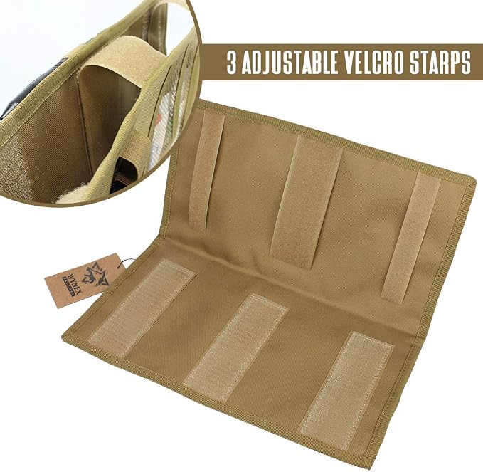 Car Visor Organizer with Double-Sided MOLLE Panel, Universal Vehicle Sun Visor Storage for Essentials & Gear, Compatible with Cars, Pickup Trucks, Vans, SUVs