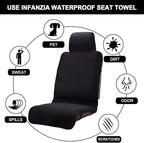 Premium Waterproof Seat Cover Towel Protector Neoprene Universal Fit, Upgraded 100% Washable & Removable Non-Slip Sweat Carseat Towel Covers, Perfect for Gym/Yoga/Workout（Black,1PCS