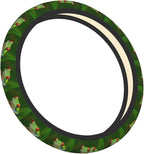 Elastic Cute Tree Frog Green Car Steering Wheel Cover Protector Upgrade Thicken,Durable Soft Car Accessories for Diverse Cars Truck SUV for Men Women Universal 15 Inch