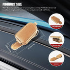 Sunglasses Holders for Car Visor, Sunglass Car Organizer, Leather Magnetic Buckle Sun Visor Sunglass Clip, Car Accessories Ticket Card Clip Sunglasses Mount Fit Truck (Gold, 1PCS)