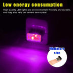 4 PCS USB LED Car Interior Atmosphere Lamp, Plug-in USB Decor Night Light, Portable Auto Ambient Lighting Kit, Universal Vehicle Interior Accessories for Most Cars (White & Purple)