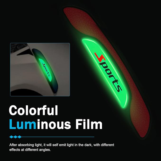4 PCS Car Door Edge Guards, Luminous Anti-Collision Car Door Protector, Anti-Scratch Vehicle Side Door Edge Guard Trim, Universal for Most Cars, Sedans, Trucks, SUVs (Red)