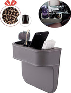 Car Seat Organizer Cup Drink Holders,Multifunctional Gap Filler Storage Box,Insert Organization Helps Reduce Distracted Driving&Holds phone Mount Mug Bottle Cellphones Coasters Wallet Cards (XBD-Gray)