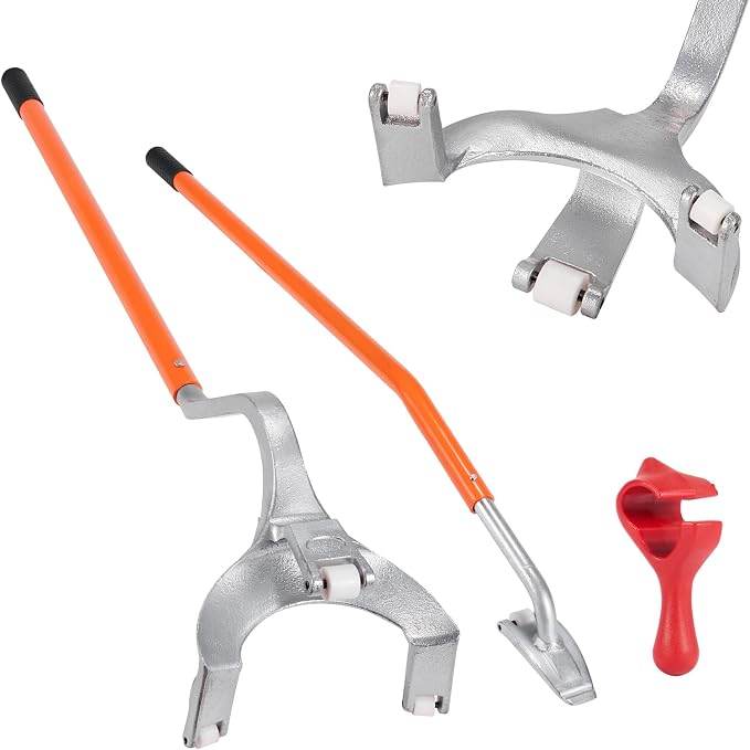 Tire Mount Demount Tool 22.5" to 24.5" Tire Changer Steel Bead Breaker Extra Bead Holder Tubeless Truck Manual Tire Changing Tools for Car Repairing(Red)