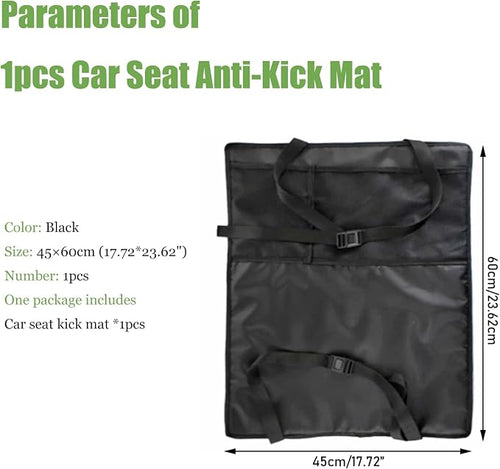 1pcs Car Seat Kick Mat Car Seat Back Anti-Kick Mat Automobile Backrest Anti-Kick Pad, 45 * 60cm Black Color