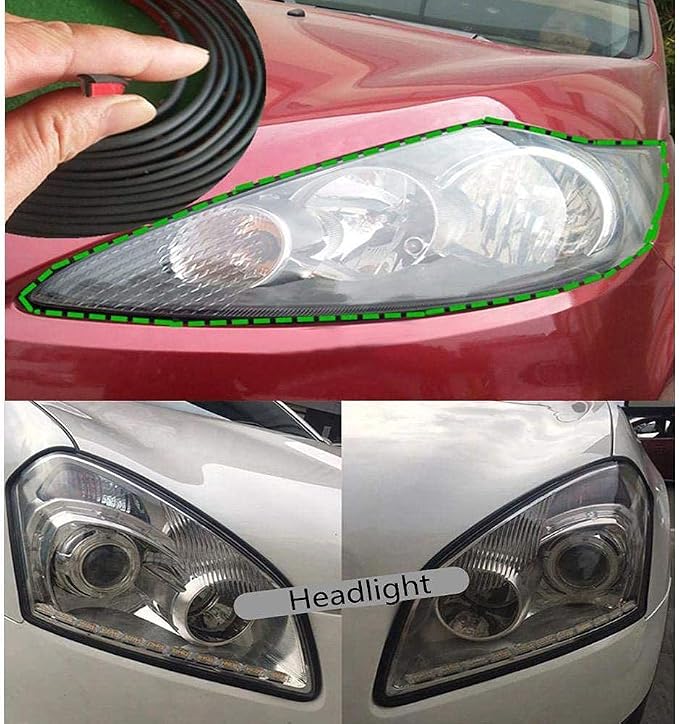 5M/16.5Ft Universal Self Adhesive Auto Rubber Weather Draft Seal Strip, Car Windshield Edge Moulding Sealing Strip Soundproof T-Type Rubber Edge Protector Trim, Black (8x10mm/0.31' x0.39'')