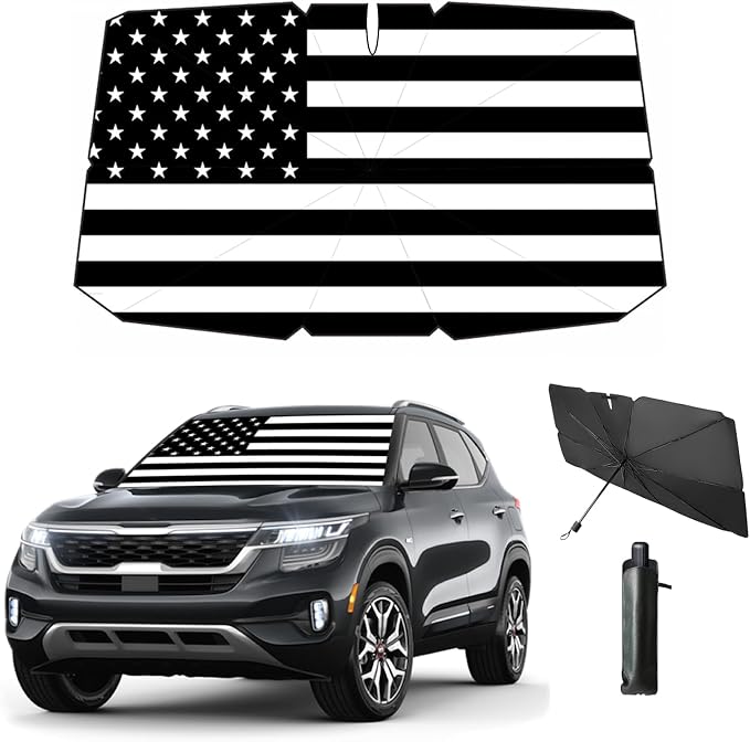 Windshield Sun Shade Umbrella for Car Front Window Sun Visor for Windshield Car Summer Accessories Protect Interior from UV Rays & Heat for Sedan, Compact SUV, Hatchbacks 57"*31"