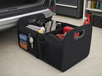 Car Trunk Organizer Foldable Waterproof Storage Caddy with Handles, Collapsible Auto Organizer for SUV, Truck, Van, Black