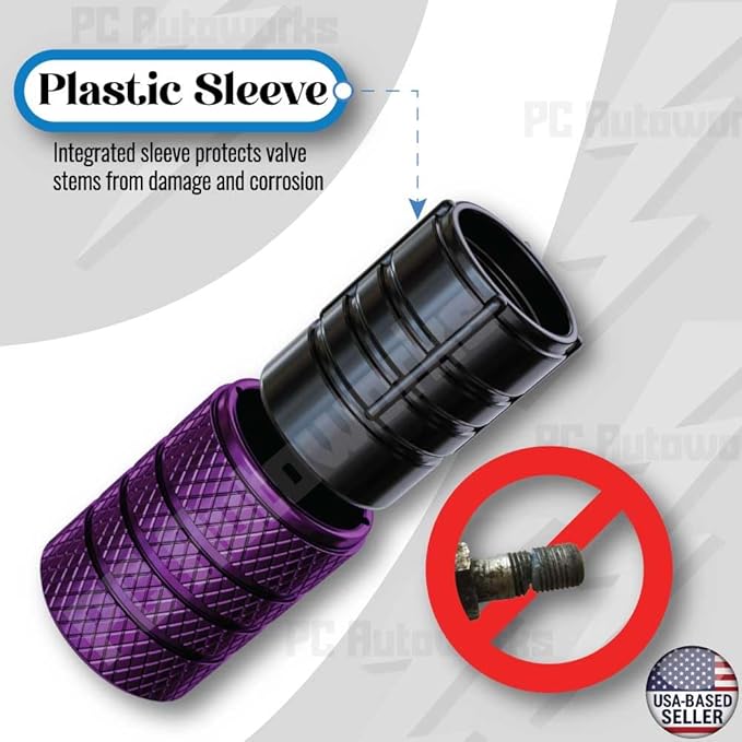 Aluminum Tire Valve Stem Caps – Anti-Rust, Premium Anodized Aluminum, Corrosion-Resistant, Easy Install, Universal Fit for Car, Truck, Bike, SUV – 1 Pack/Set of 4 (Plum Purple)