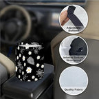 Portable Reusable Waterproof Car Trash Bin, Multipurpose Vehicle Organizer, Road Trip Essentials (Leaves and Flowers)