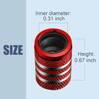 Tire Valve Stem Cap Cover - (5 Pack) Tire Air Cap Metal with Plastic Liner Corrosion Resistant Leak-Proof Rock and Roll for Car Truck Motorcycle Bike Red