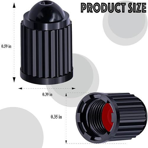 15PCS Plastic TPMS Tire Valve Stem Caps, with O Rubber Ring, Airtight Seal Heavy Duty Dustproof Tire Valve Stem Covers for Cars, SUV, Trucks, Bikes, Motorcycles, Bicycles(Black)
