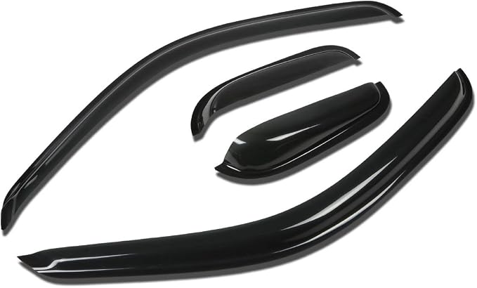 4Pcs Tape-On Window Visor Compatible with 1995 1996 1997 1998 1999 2000 2001 2002 2003 2004 Tacoma Extended Cab 2-Door 1995-2004, Deflector Rain Guard, Acrylic Black