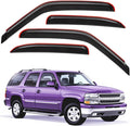 in-Channel Auto Window Visor, Fit 2000-2006 Chevrolet Tahoe & GMC Yukon, 2001-2006 Yukon Denali, 2002-2006 Cadillac Escalade (Standard), UV-Protect Rain Guard Wind Deflector, Smoke, 4-Pcs