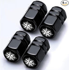 4Pack Compass Tire Valve Caps Universal Tire Air Cap Valves Stem Covers | Aluminum Alloy Rust-Proof Valve Stem Caps, for Auto SUV Truck Motorcycle Bicycle, Compass Gifts for Women Men Drivers