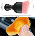 2PCS Car Interior Detailing Brush with Dust Cover, Auto Soft Hair Cleaning Brushes, Scratch Free Curved Dirt Collectors, for Vehicle Dashboard Air Conditioner Vents Leather(Pink/White)