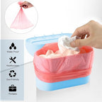 Car Trash Can, Mini Car Bin with Lid 2 Trash Bag Blue, Cute Car Accessories for Storage and Organization，Small Trash Can for car，Bedroom and Office