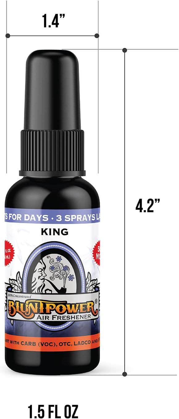 (King, 1 Pack) Concentrated Air Freshener for Room and Car - Oil-Based Diffuser Spray Bottle - Long-Lasting Bathroom, Car Freshener, & Odor Eliminator