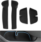 Car Door Organizer Tray for Forester 2025 2026 Accessories Front & Rear Door Pocket Inner Organizer Trays TPE for Forester Accessories 4PCS