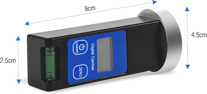 Universal Wheel Alignment Tool, Magnetic Digital Caster Camber Gauge, LCD Camber Alignment Tool for Car Truck RV SUV Motorcycle, 90° to + 90°