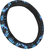 Glow Dolphin Totem Flower Steering Wheel Cover, Universal Fit for 15 Inch Vehicles, Polyester Material, Anti-Slip Car Wheel Protector